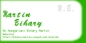 martin bihary business card